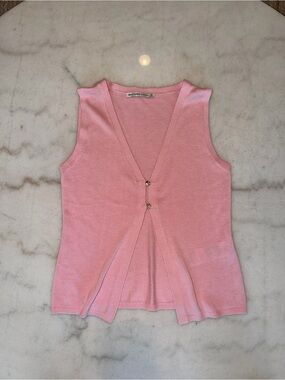 Abercrombie & Fitch Light Pink V-Neck Sleeveless Knit Tank